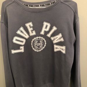 Ladies faded gray, like new VS Pink sweatshirt